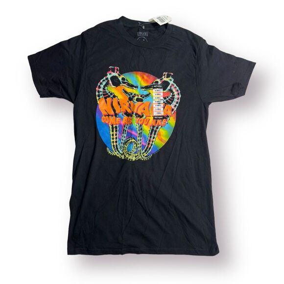 Nirvana Retro Vintage Graphic Tee Come As You Are (seahorses) Size X-Small Black - Picture 1 of 5